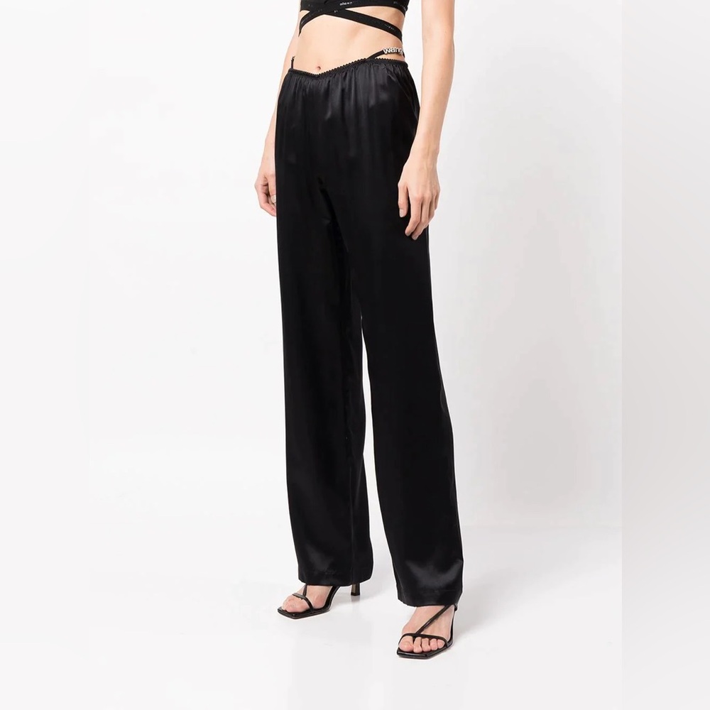 Alexander Wang Satin Silk Pants w/ Crystal Charms Strung G String Thong L
